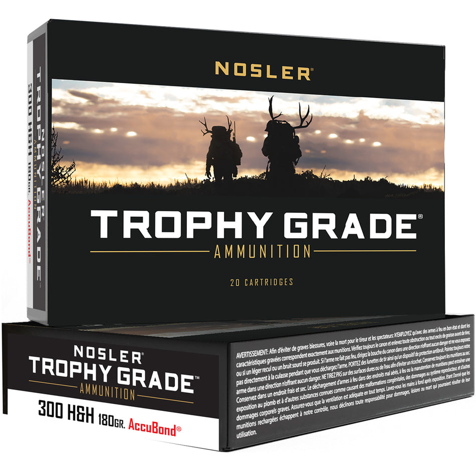 Nosler Trophy Grade .300 H&H Mag 180 gr PolyTip ammo