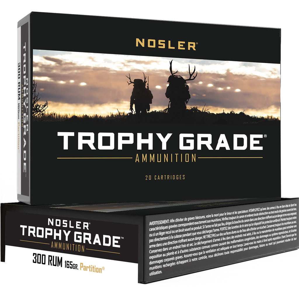 Nosler 60064 Trophy Grade Nosler Spitzer Partition  165 Grain .300 RUM