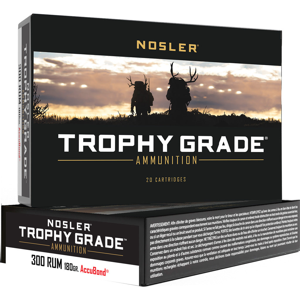 Nosler 60065 Trophy Grade Nosler AccuBond  180 Grain .300 RUM