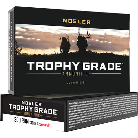 Nosler 60065 Trophy Grade Nosler AccuBond  180 Grain .300 RUM