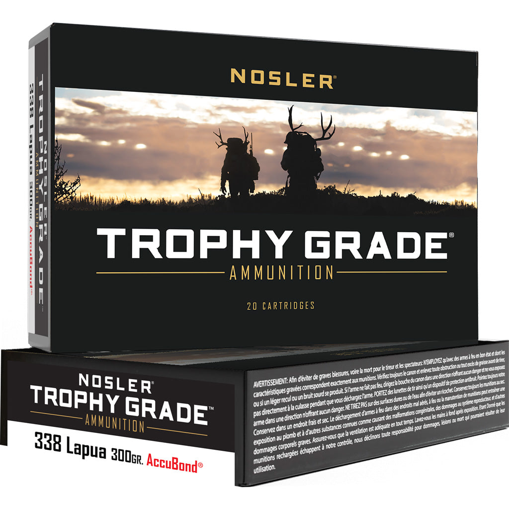 Nosler Trophy Grade .338 Lapua Magnum 300 gr PolyTip ammo