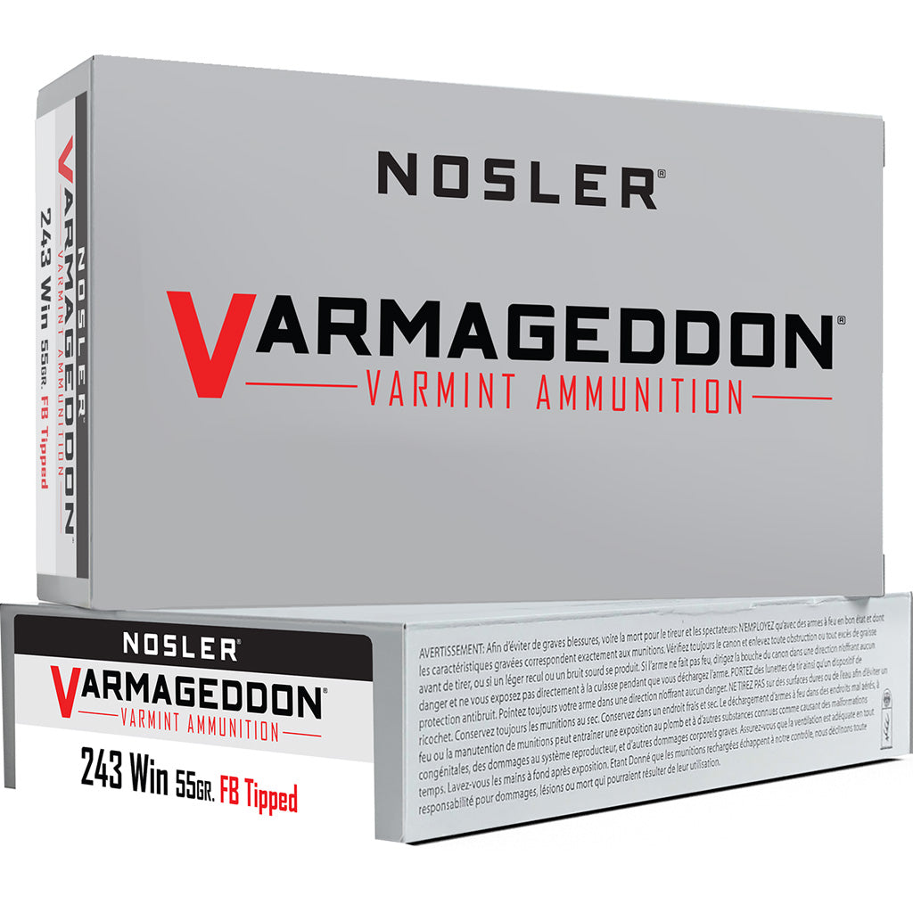 Nosler 65165 Varmageddon Flat Base Tipped  55 Grain .243 Winchester