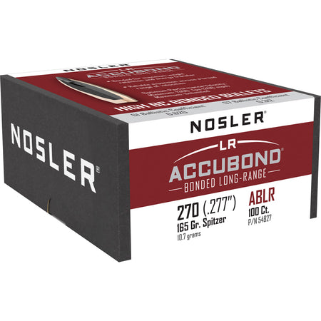 Nosler .270 Cal .277" 165gr AccuBond-LR Hunting Rifle Bullets 100-Count