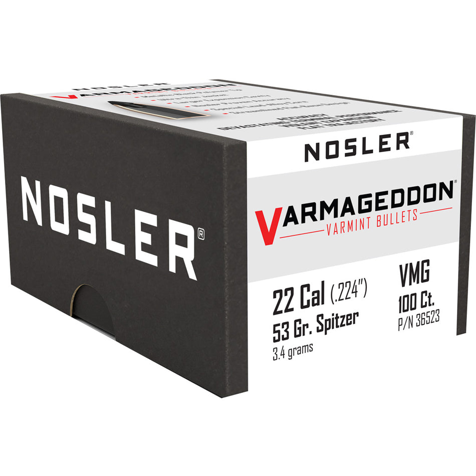 Nosler Bullet .224 Caliber 53 Grain FB Tipped Varmageddon 100 Count