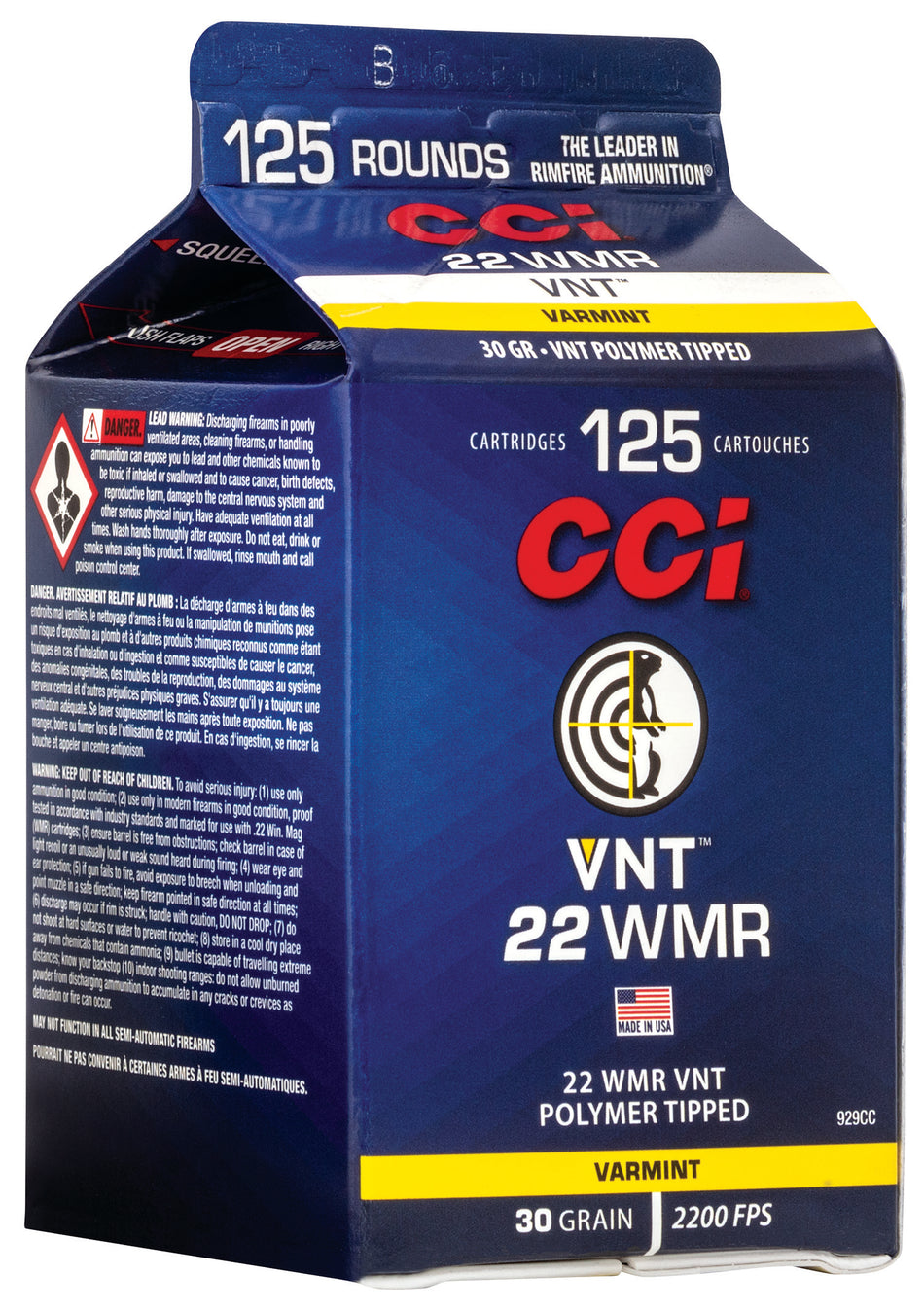 CCI .22 WMR 30gr Varmint Tipped Pour Pack Rimfire Ammo