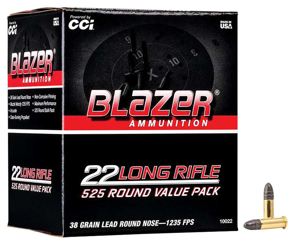 Blazer 10022  Lead Round Nose LRN 38 Grain .22 Long Rifle