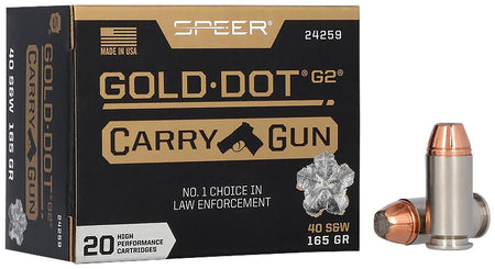 Speer Gold Dot Carry Gun .40 S&W 165 gr JHP ammo