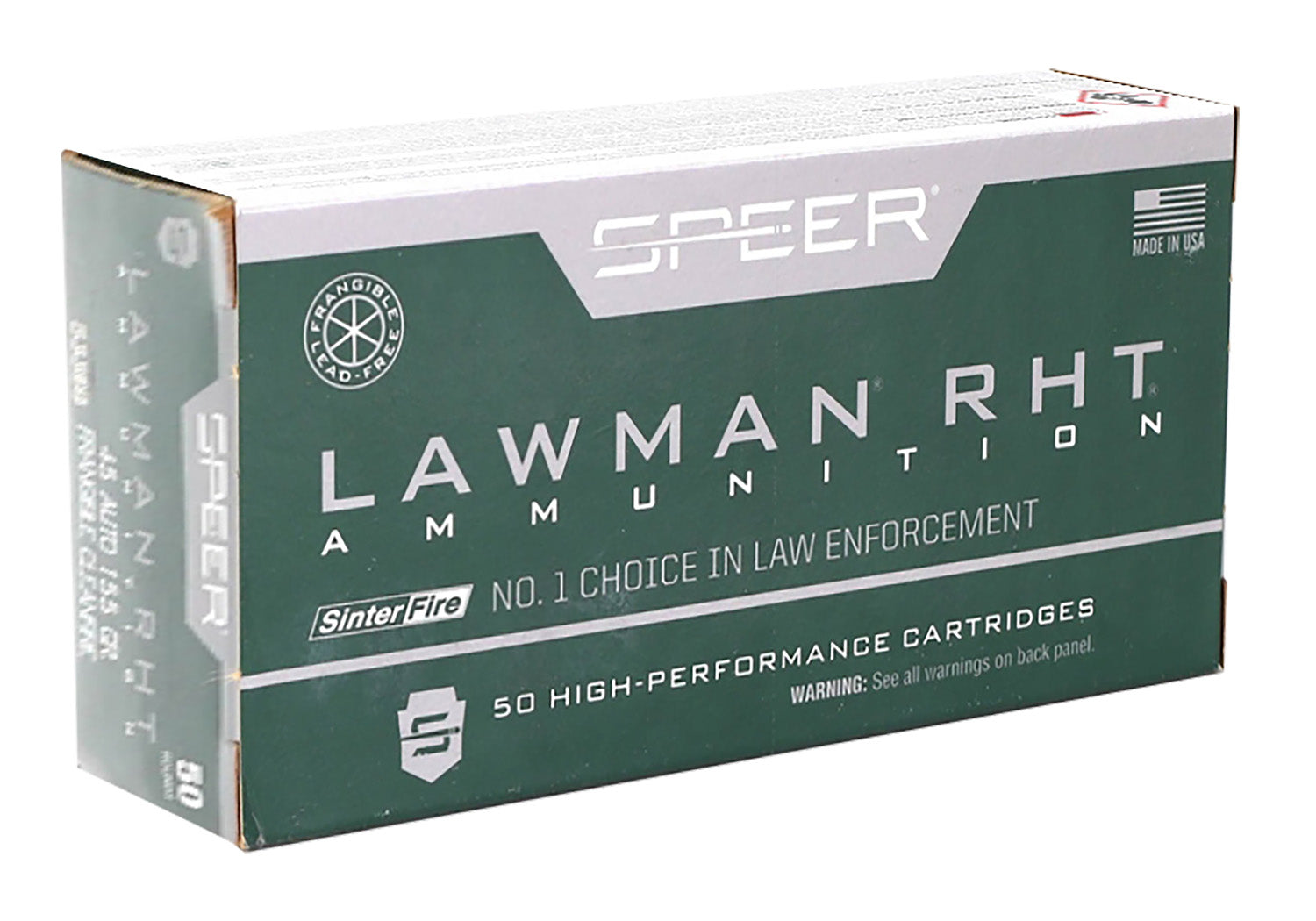Speer 53395 Lawman Training RHT SinterFire Frangible  155 Grain .45 ACP/Auto