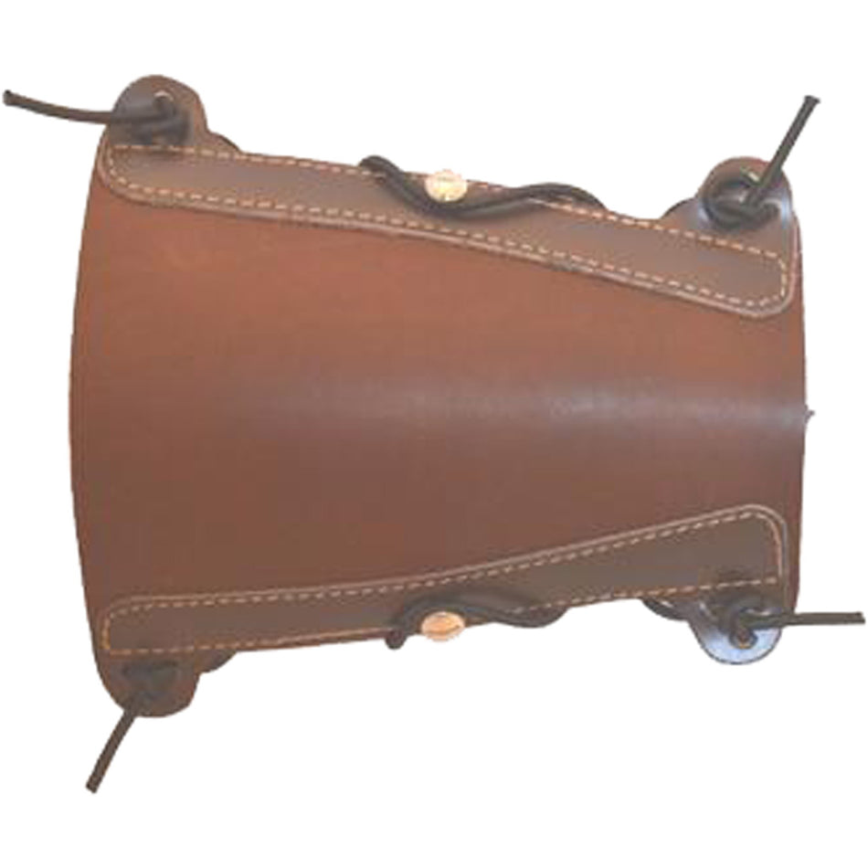 Bateman Traditional Brown Leather Archery Armguard with 2 Elastic Straps