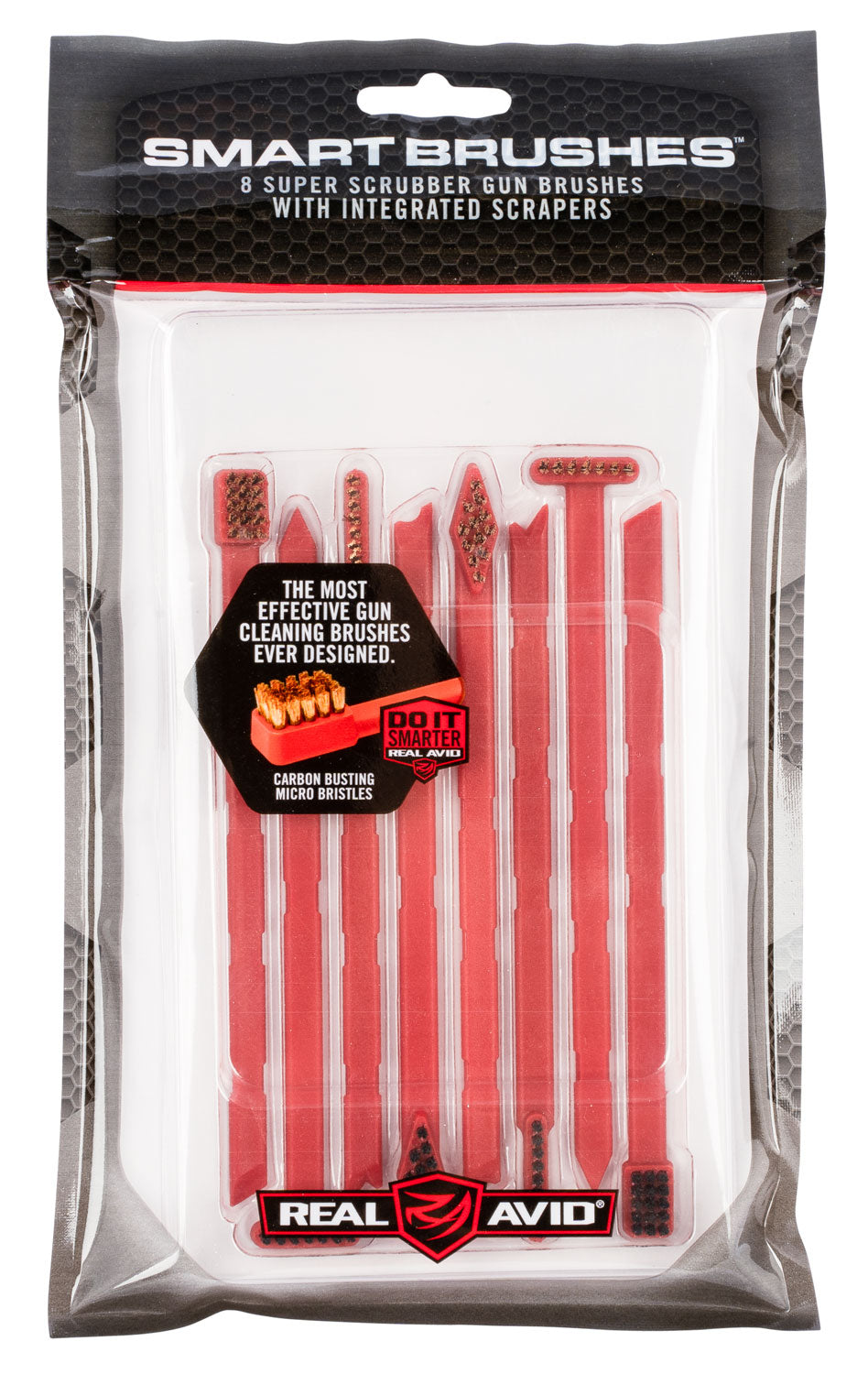Real Avid AVSB01 Smart Brush Multi-Caliber Universal Firearm 8-Pack 5.50" Bronze/Nylon
