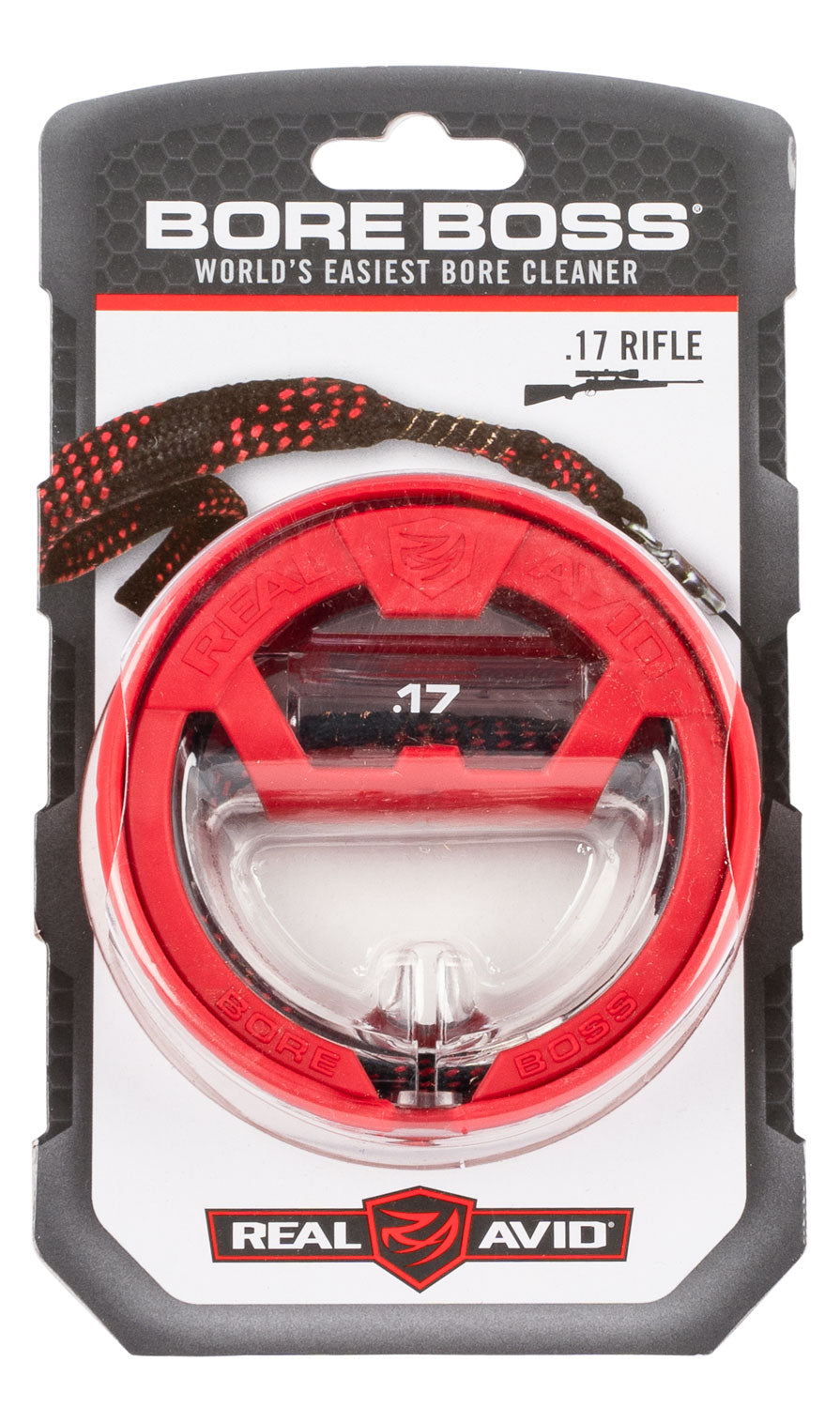 Real Avid AVBBI7 Bore Boss 17 Cal Rifle 32" Dual-Action Cable Bronze Bristles Bore Cleaner