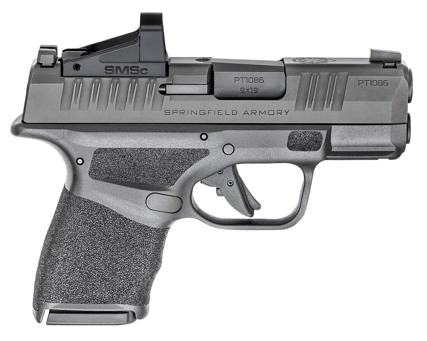 Springfield Armory HC9319BOSPSMSC Hellcat Micro-Compact OSP 9mm Luger 3" 11+1, 13+1 Black Black Melonite Steel Slide Adaptive Textured Black Polymer Grip Includes Shield SMSc
