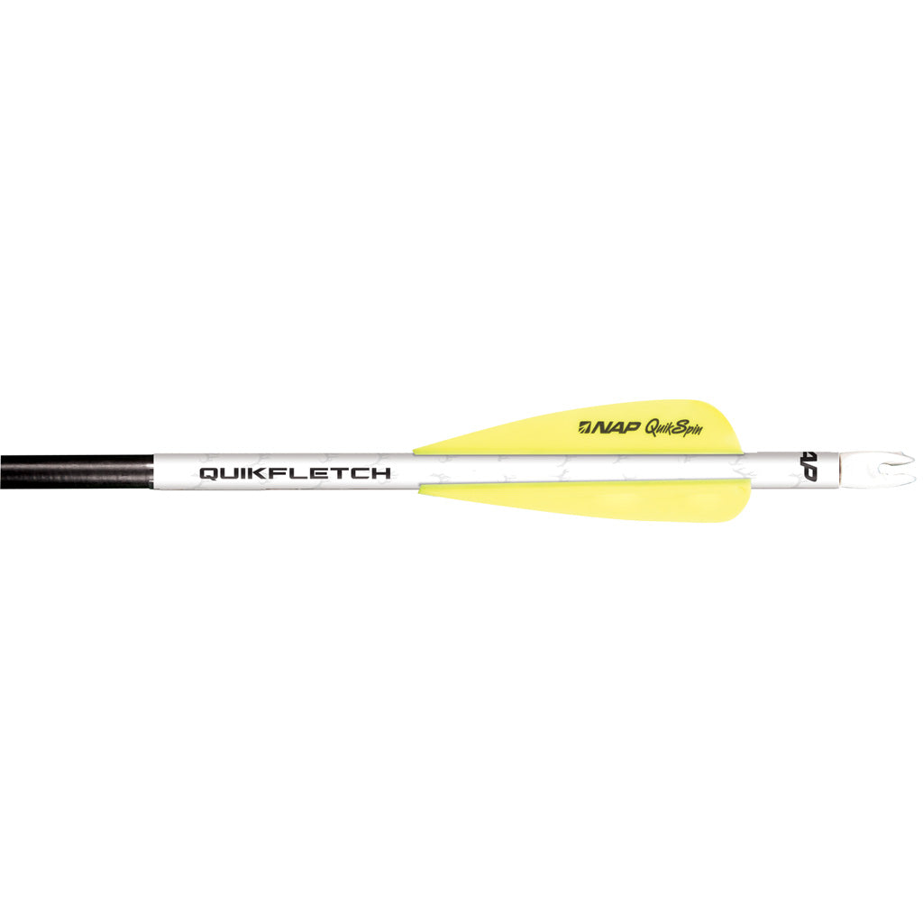 NAP Quikfletch QuickSpin 4 Fletch Rap White and Yellow 2 Inch