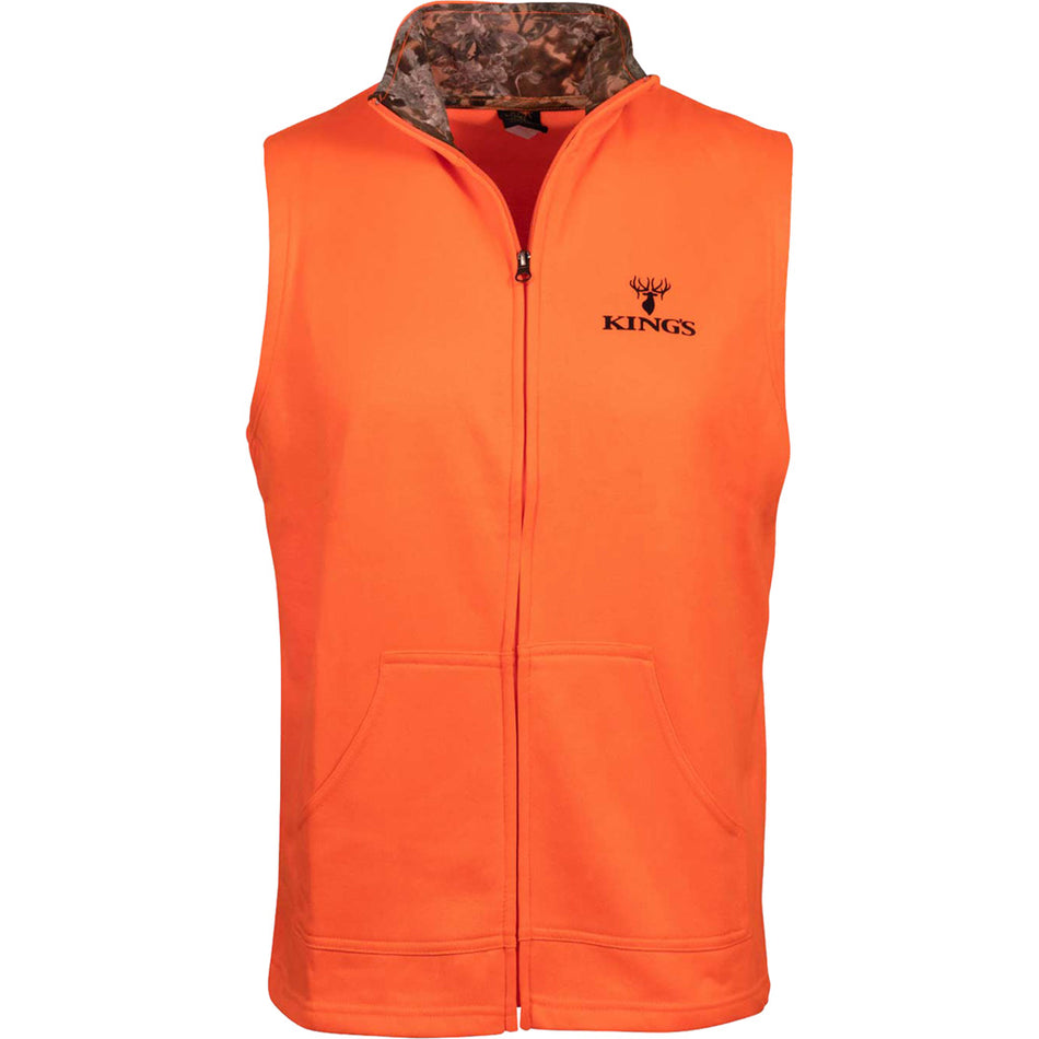 Kings Full Zip Poly Fleece Vest Blaze Large