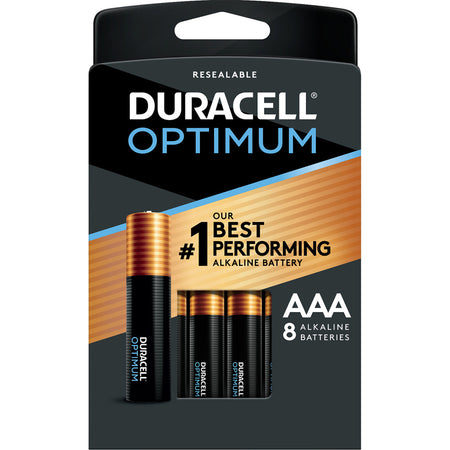 Duracell Optimum AAA Batteries 8-Pack with Resealable Storage Tray