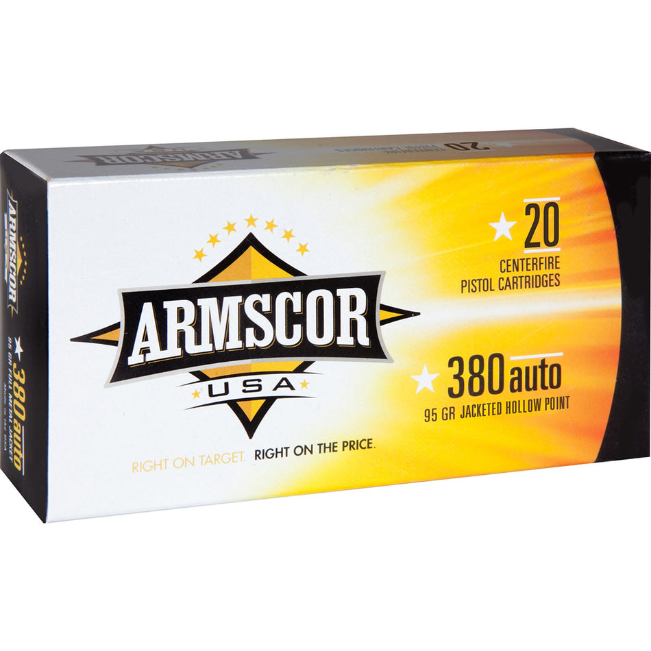 Armscor USA Competition .380 ACP/Auto 95 gr JHP ammo