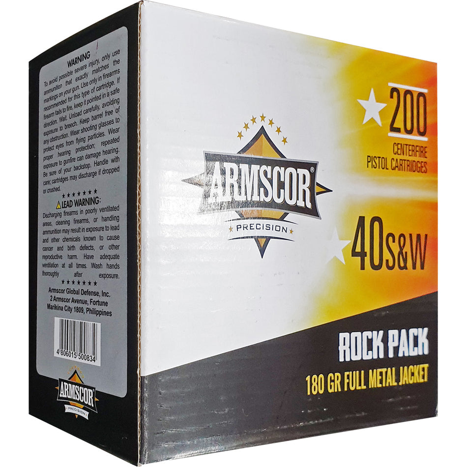 Armscor Precision Rock Pack .40 S&W 180 gr FMJ ammo