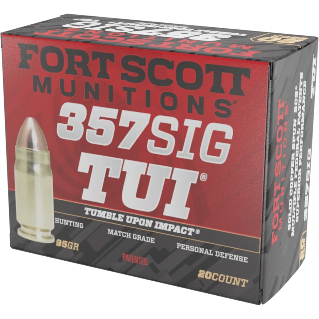 Fort Scott Munitions 357SIG095SCV Tumble Upon Impact (TUI) Solid Copper Spun CS 95 Grain .357 Sig