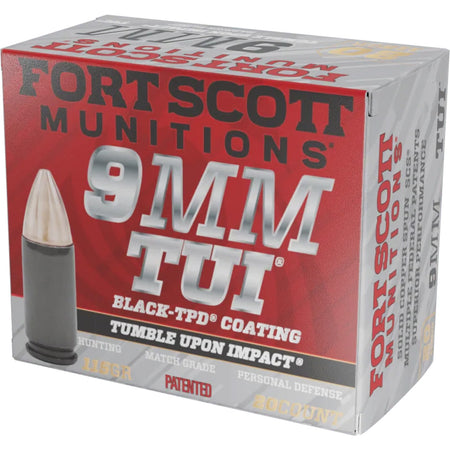 Fort Scott Munitions 9MM115SCVTPD Tumble Upon Impact (TUI) Solid Copper Spun CS 115 Grain 9mm Luger/Parabellum