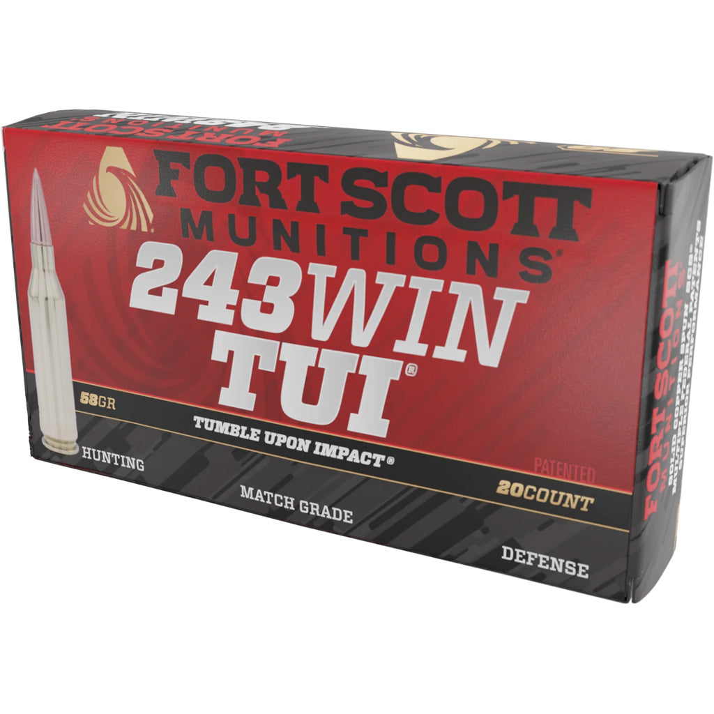 Fort Scott Munitions 243058SCV Tumble Upon Impact (TUI) Solid Copper Spun CS 58 Grain .243 Winchester