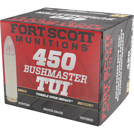 Fort Scott Munitions 450BM250SCV1 Tumble Upon Impact (TUI) Solid Copper Spun CS 250 Grain .450 Bushmaster