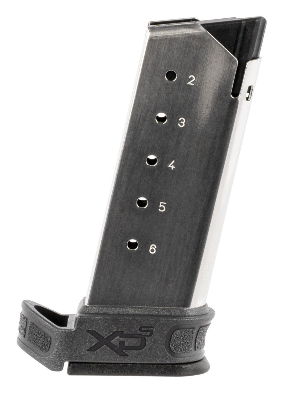 Springfield Armory XDSG5006Y XD-S Mod2 6-Round .45 ACP Stainless Steel Magazine with Gray Sleeve