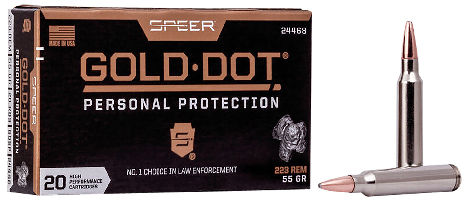 Speer Gold Dot Hollow Point Personal Protection .223 Remington 55 gr JHP ammo