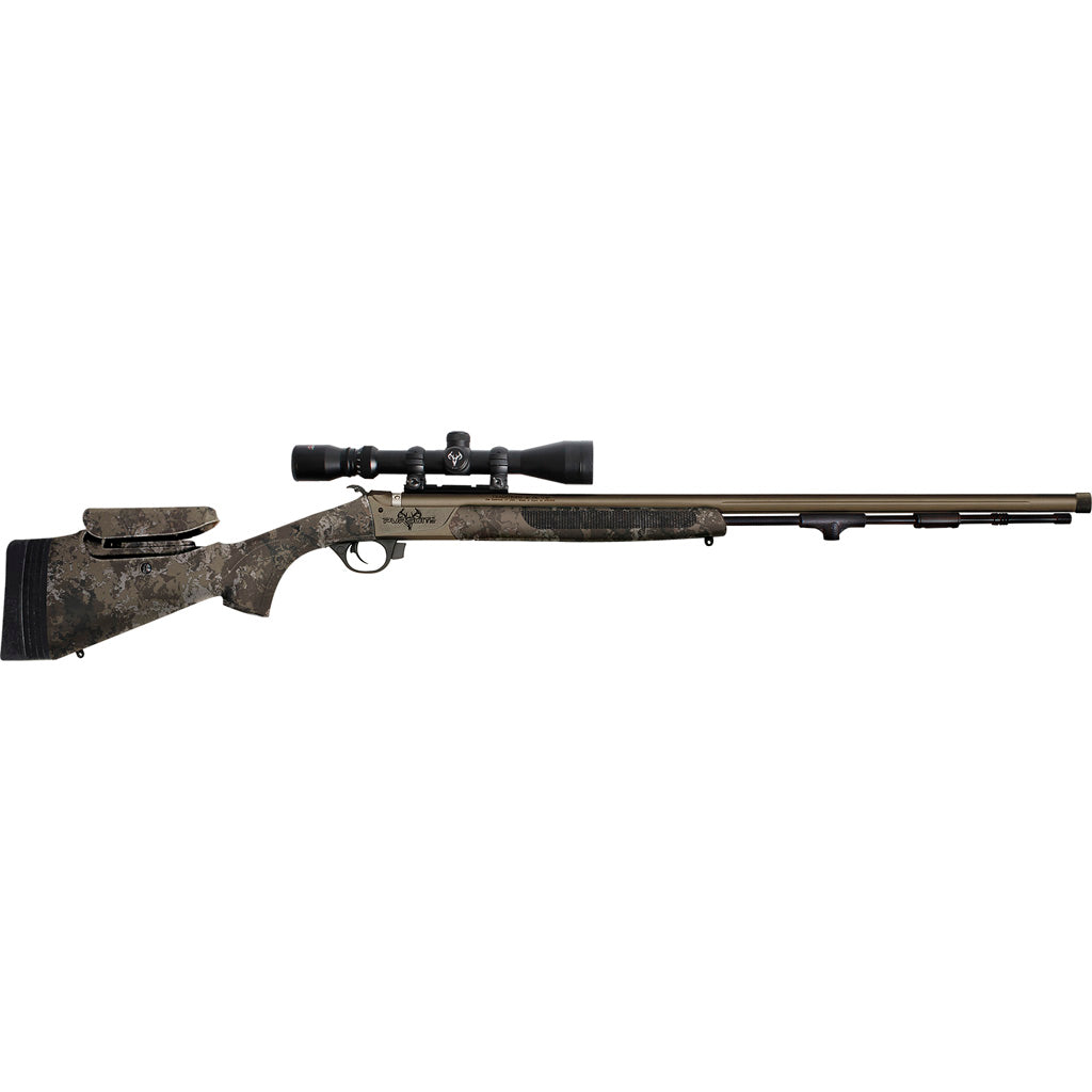 Traditions Pursuit XT Pro Muzzleloader 50 Cal 26" Tungsten Cerakote Fluted Threaded Barrel Veil Alpine Stock with 3.5-10x44mm Scope