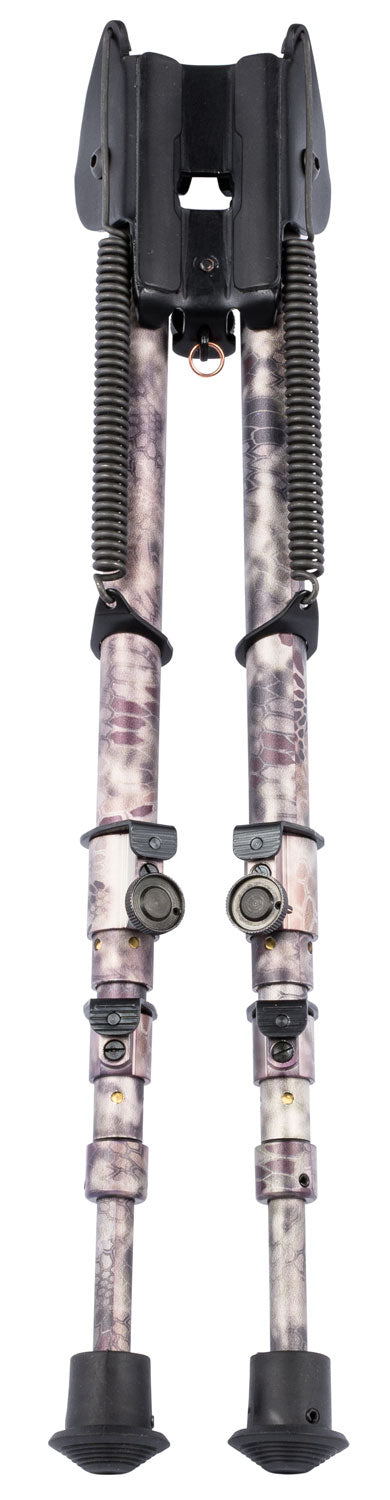 Harris Bipods 25C Non-Swivel Stud Bipod, 13.50"-27", Kryptek Highlander, Steel/Aluminum, Rubber Feet