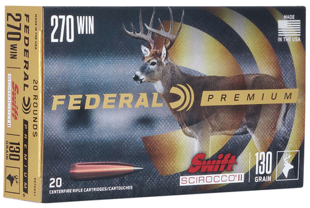 Federal P270SS1 Premium Swift Scirocco II  130 Grain .270 Winchester