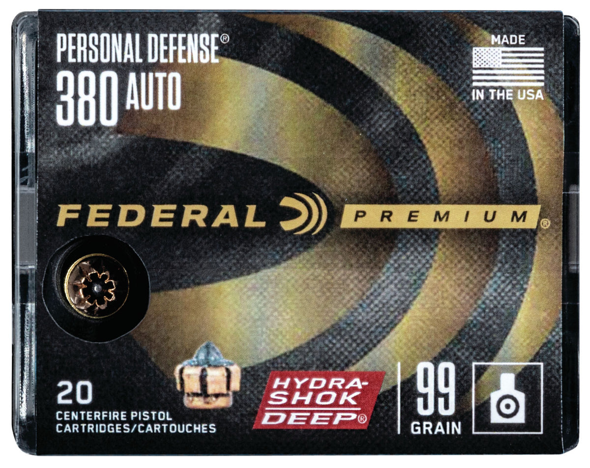 Federal P380HSD1 Premium Personal Defense Hydra-Shok Deep Hollow Point  99 Grain .380 ACP/Auto