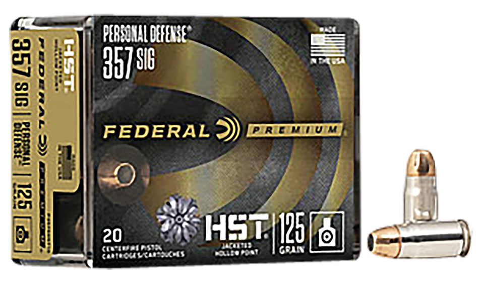 Federal P357SHST1S Premium Personal Defense HST Jacketed Hollow Point  125 Grain .357 Sig