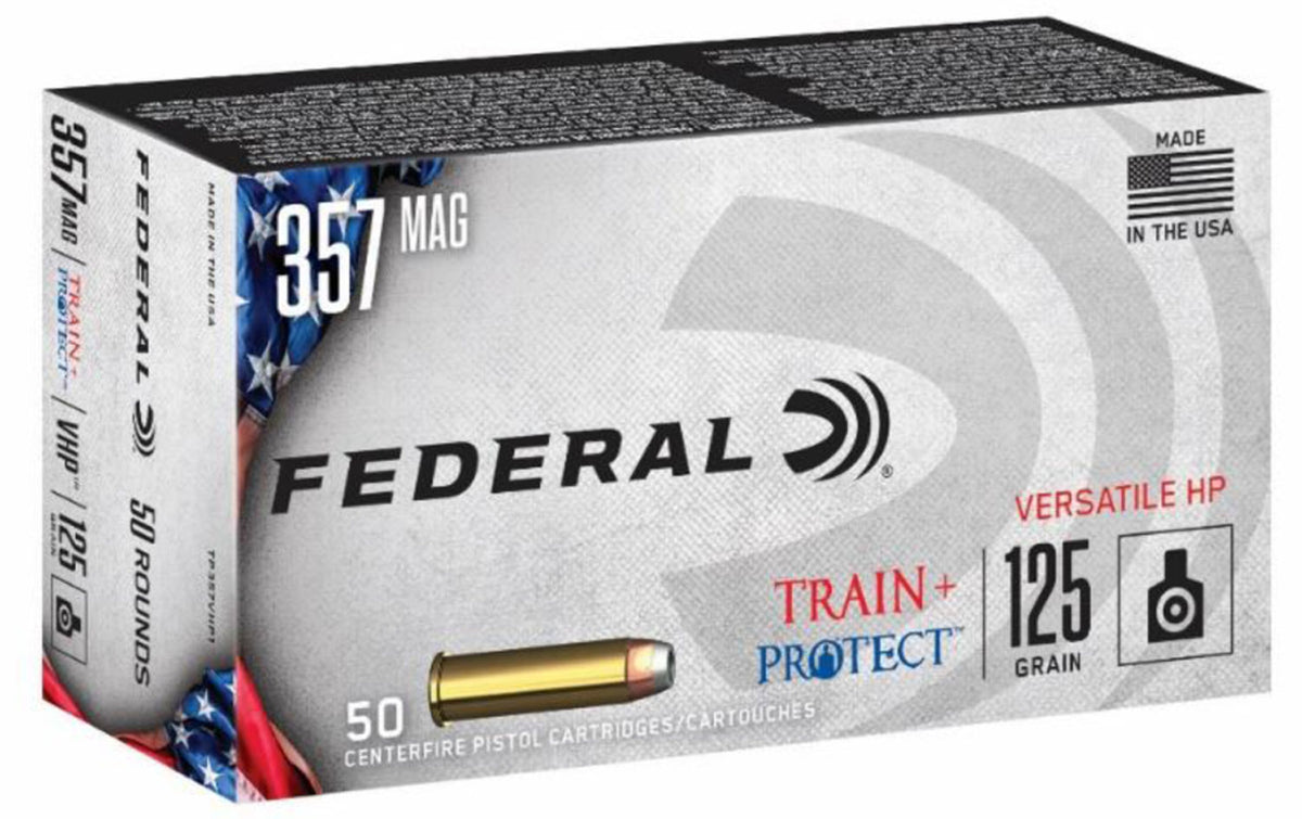 Federal Train & Protect .357 Magnum 125 gr JHP ammo