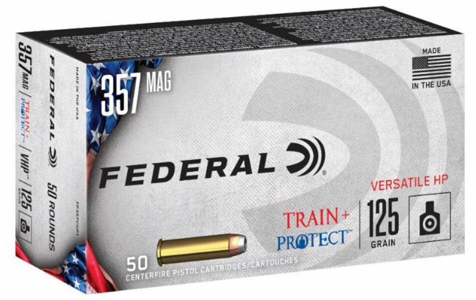 Federal Train & Protect .357 Magnum 125 gr JHP ammo