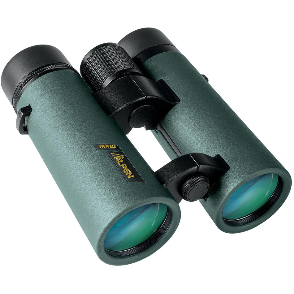 Alpen Wings 8x42 Wide Angle Binoculars, Open Bridge, BaK4 Prisms, Green