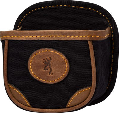 Browning Lona Canvas Shell Box Carrier Black/Brown with Belt Clip