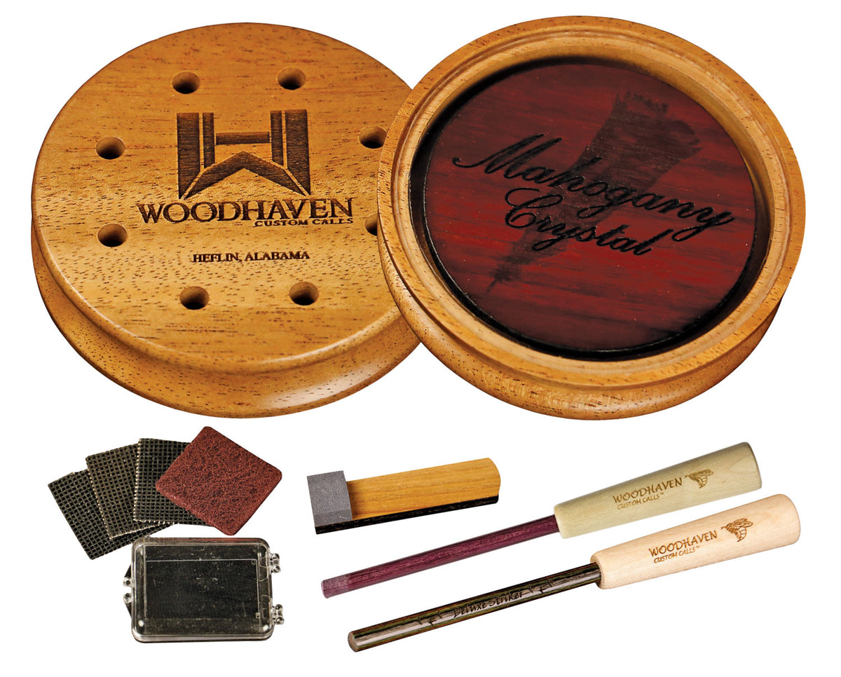 Woodhaven WH355 Mahogany Crystal Turkey Friction Call - Glass/Wood