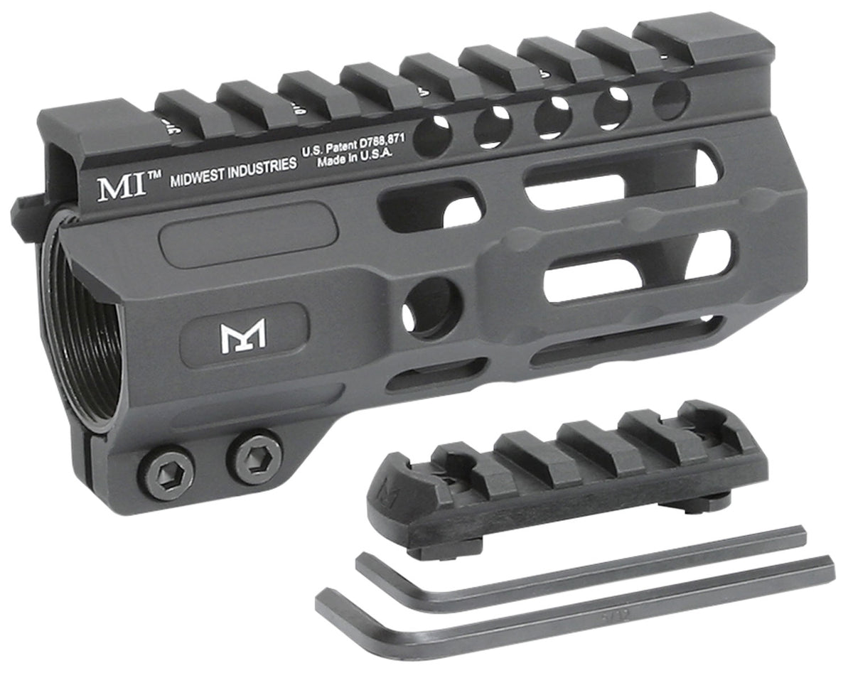 Midwest Industries MICRM45 Combat AR-15 M-LOK Handguard Black Anodized 6061-T6 Aluminum 4.50" Picatinny