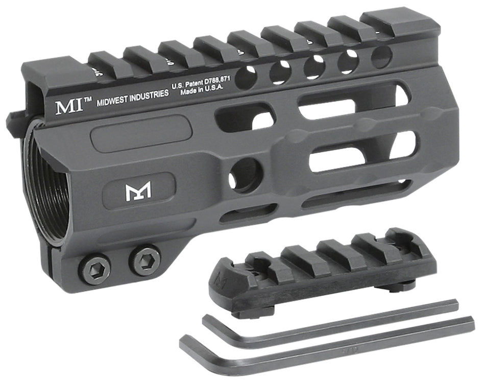 Midwest Industries MICRM45 Combat AR-15 M-LOK Handguard Black Anodized 6061-T6 Aluminum 4.50" Picatinny