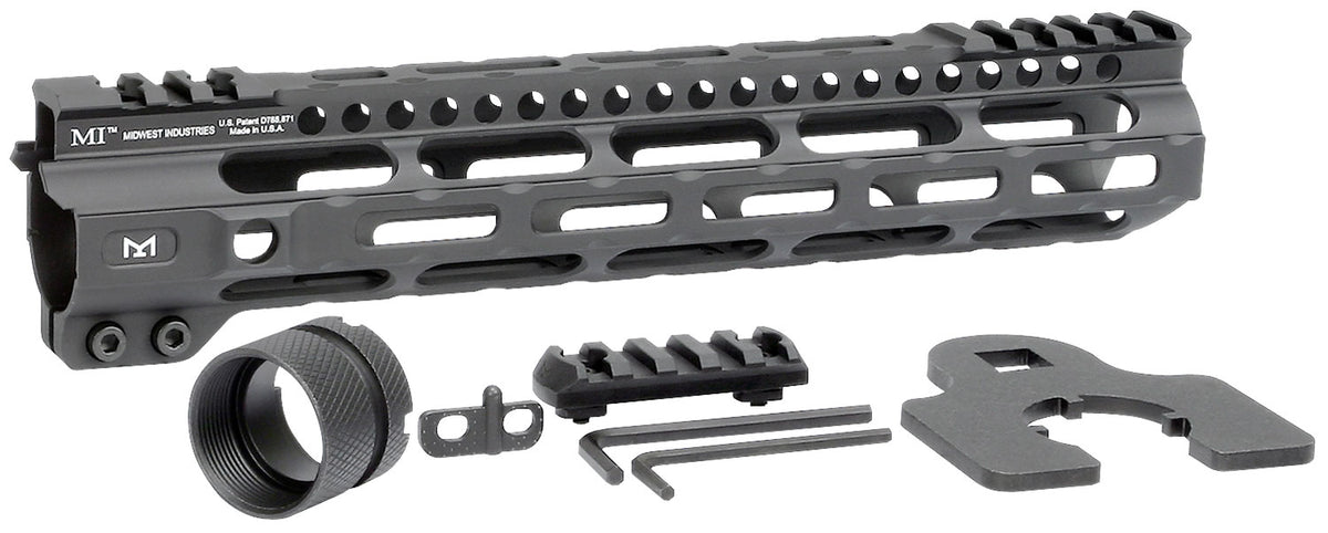 Midwest Industries MICRLW105 Combat Lightweight AR-15 M-LOK Handguard 10.50" Black Hardcoat Anodized