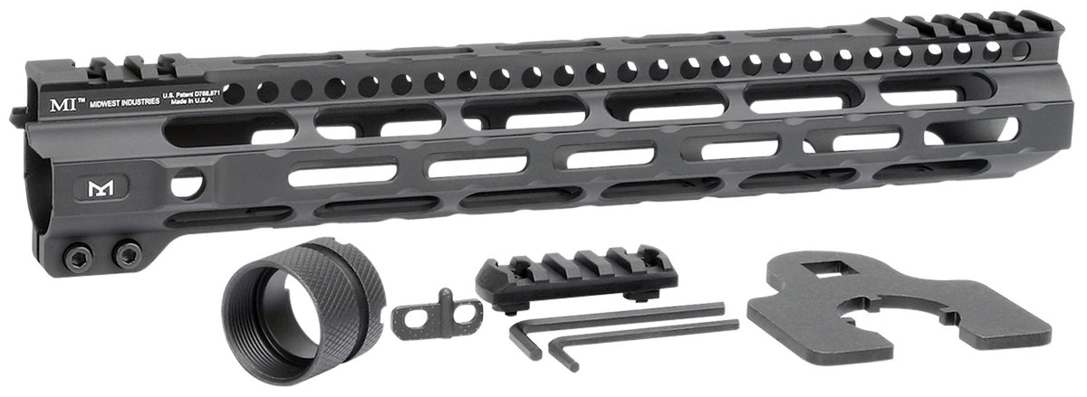 Midwest Industries MICRLW12625 Combat Lightweight AR-15 M-LOK Handguard 12.625" Black Hardcoat Anodized Picatinny