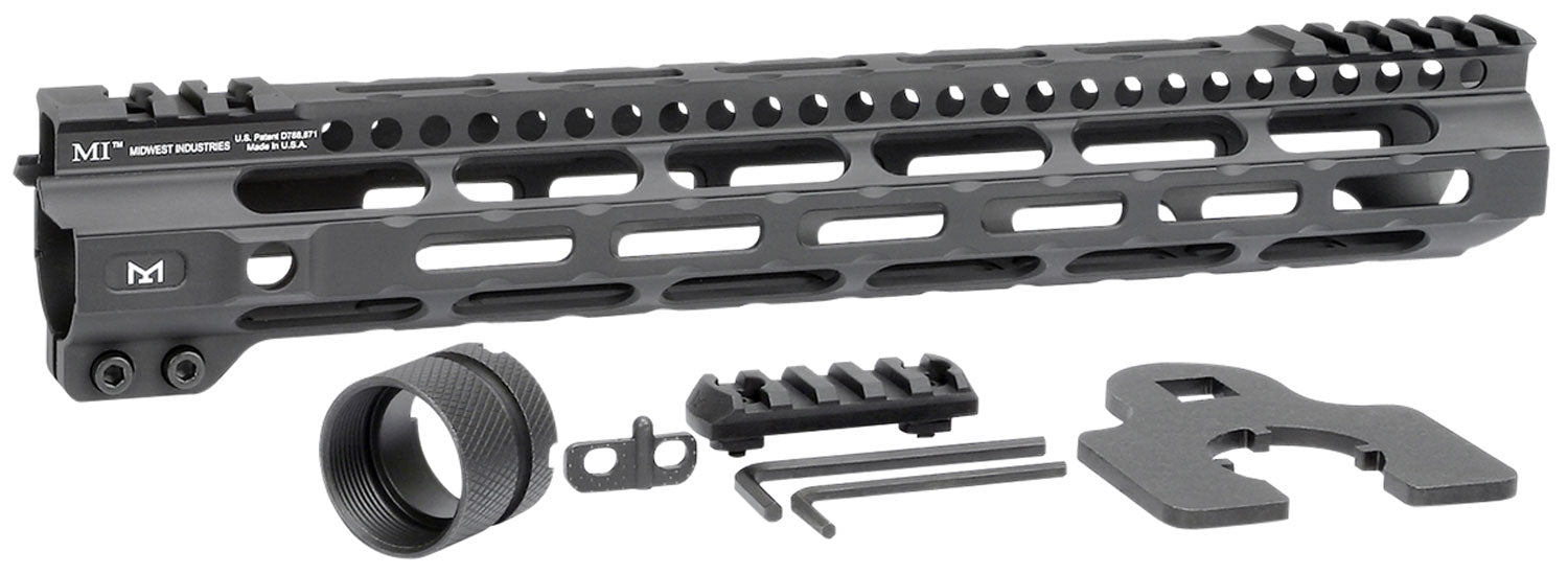 Midwest Industries MICRLW12625 Combat Lightweight AR-15 M-LOK Handguard 12.625" Black Hardcoat Anodized Picatinny