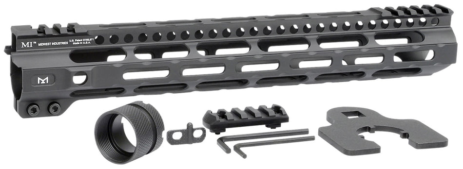 Midwest Industries MICRLW12625 Combat Lightweight AR-15 M-LOK Handguard 12.625" Black Hardcoat Anodized Picatinny
