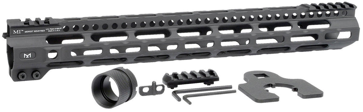 Midwest Industries MICRLW15 Combat Lightweight AR-15 M-LOK Handguard 15" Black Hardcoat Anodized Picatinny
