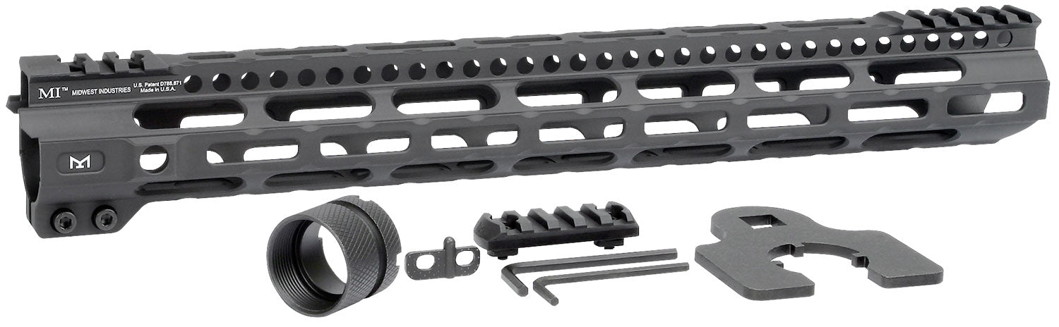 Midwest Industries MICRLW15 Combat Lightweight AR-15 M-LOK Handguard 15" Black Hardcoat Anodized Picatinny