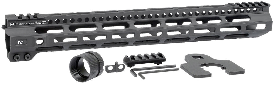 Midwest Industries MICRLW15 Combat Lightweight AR-15 M-LOK Handguard 15" Black Hardcoat Anodized Picatinny