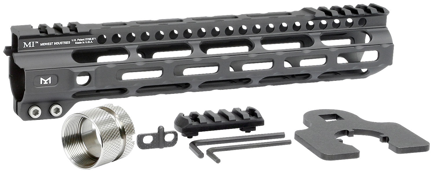 Midwest Industries MIULW105 Ultralight AR-15 M-LOK Handguard 10.50" Black Hardcoat Anodized Aluminum Picatinny