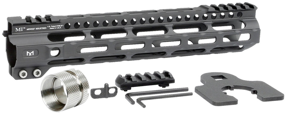 Midwest Industries MIULW105 Ultralight AR-15 M-LOK Handguard 10.50" Black Hardcoat Anodized Aluminum Picatinny