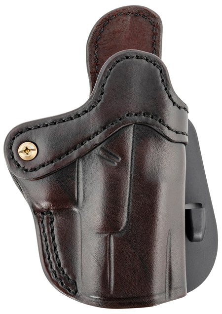 1791 Gunleather BH2.1 Optic Ready OWB Size 2.1 Signature Brown Leather Paddle Holster for Glock 17/Springfield XD/S&W Shield, Right Hand