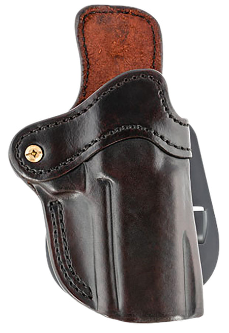 1791 Gunleather BH2.4 Optic Ready OWB 2.4 Signature Brown Leather Paddle Holster for Walther PPQ/Sig P320/Springfield XD-M, Right Hand